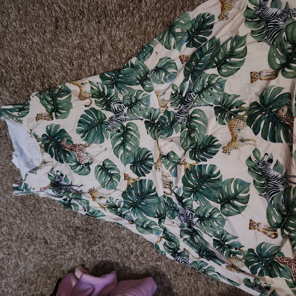 H&M Green Leaf Pattern Dress